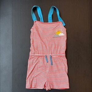 Mini Boden Striped Romper with Blue Accents